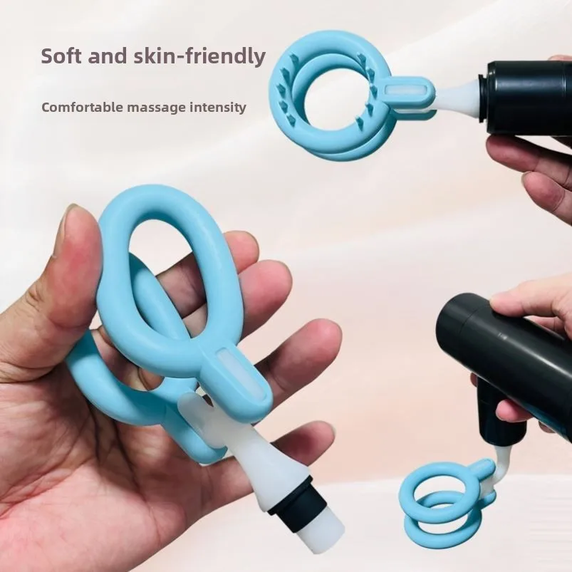 Men's Soft Silicone L-Shaped Replacement Adapter Head Massager for Muscle Relaxation Home Fitness Equipment Accessory