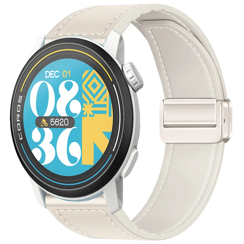 20mm22mm سيليكون + حزام من الجلد ل Suunto العمودي 2-1/السباق 2/1/المحيط/تشغيل الفرقة المغناطيسية ل COROS PACE Pro-3-2/APEX 4 42 مللي متر حزام #2