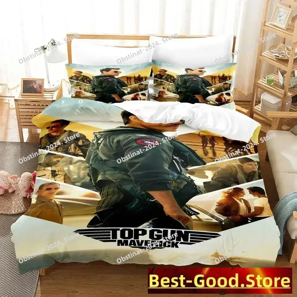 

2023 Top Gun Maverick Bedding Set Printed Bed Set With Pillowcase Bed Duvet Cover Soft Single Double Queen Super King Size