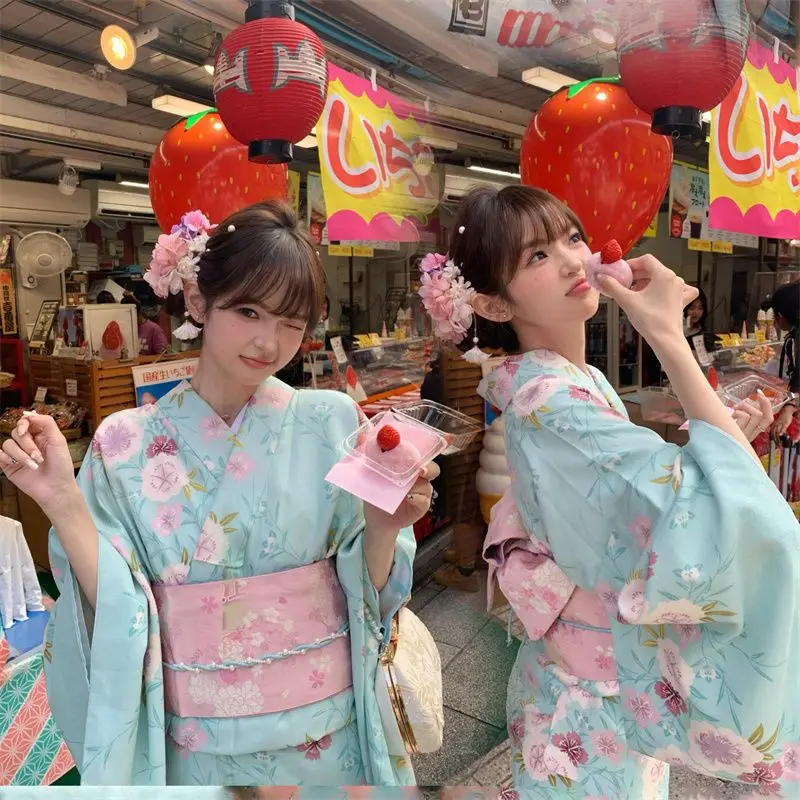 Kimono Yukata Retro, Vestido Japonés Mejorado, Atuendo Literario Elegante, Ideal para Fotografía de Retrato en Estudio y Uso Casual Temático