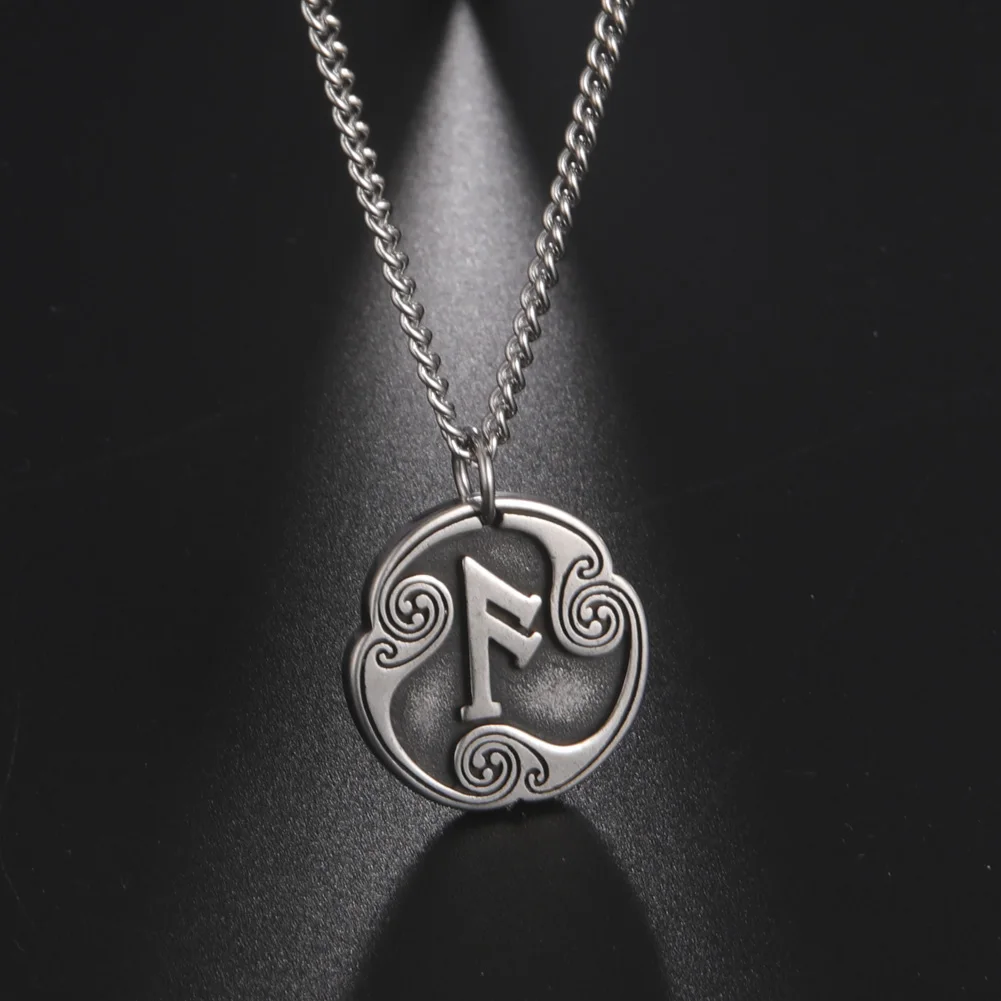 Amaxer Retro Mysterious Viking Adjustable Norse Rune Letter Charm Necklaces Chain for Women Men Stainless Steel Amulet Jewelry