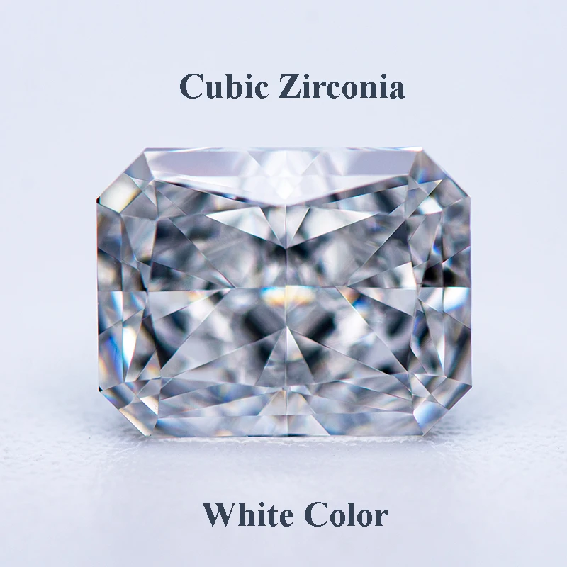 

Cubic Zirconia Crushed Ice Cut White Color Rectangle Shape Charms Beads for Diy Jewelry Making Pendant Materials No Certificate