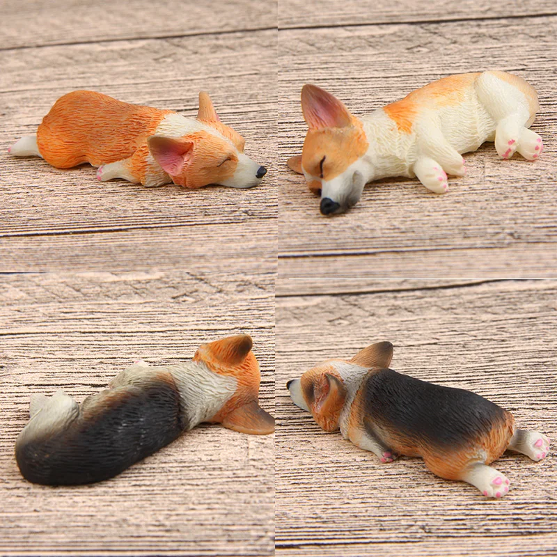 1pc Sleeping Corgi Dog Fridge Magnet Lifelike Resin Puppy Whiteboard Refrigerator Sticker Message Post Home Kitchen Decoration