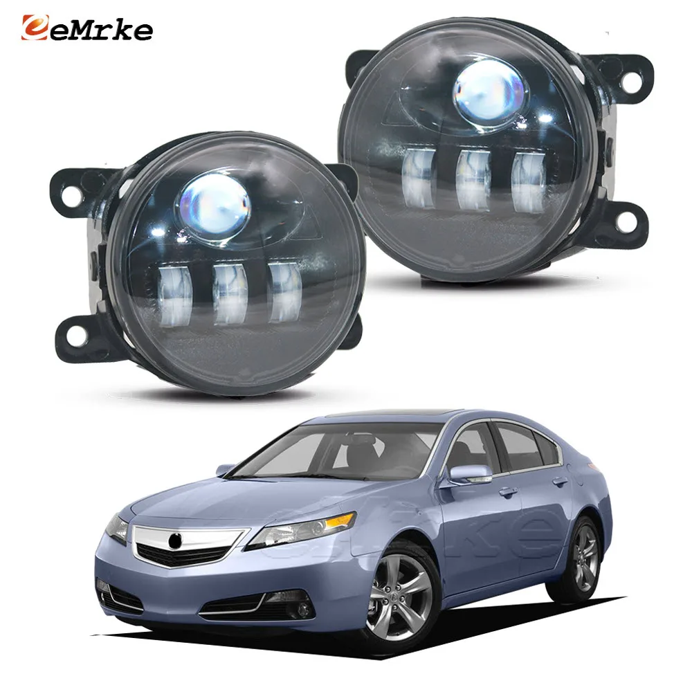 Upgrade Led Car Fog Lights PTF for Acura TL UA8 UA9 2012 2013 2014 with Lens DRL Front Driving Daytime Running Lamp Left & Right