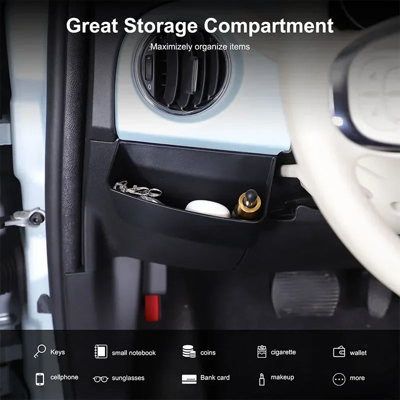 

Для Fiat 500 2010+ автомобильный наколенник с левой стороны рулевого колеса ABS черный аксессуары для интерьера LHD