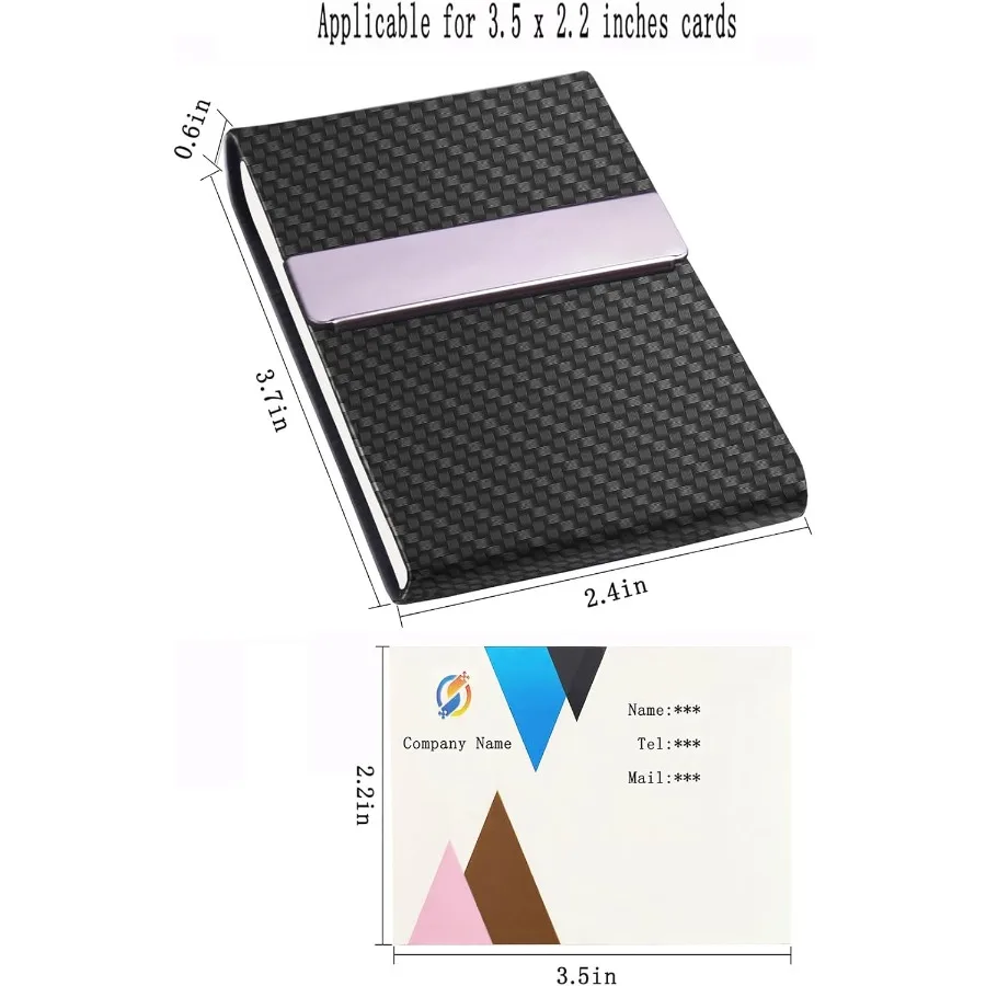 حامل بطاقات العمل مع حافظة بطاقات ذات تصميم نحيف للغاية مع وعاء بدلة من جلد البولي يوريثان الفاخر وحامل بطاقات معدني للنساء والرجال Pr #5