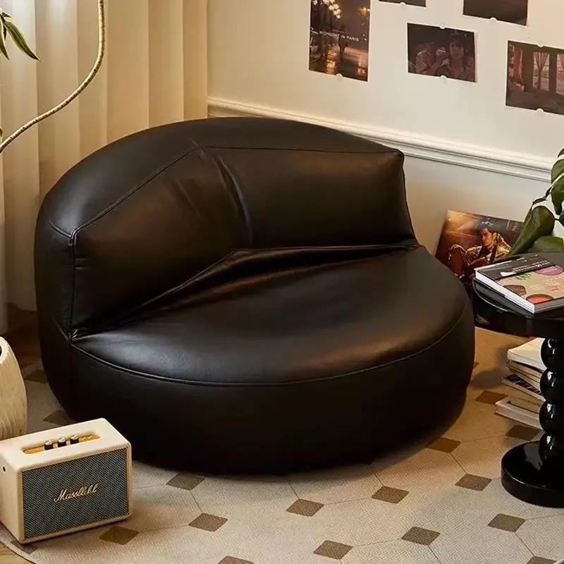 Half Moon Lazy Sofa Single Lazy Chair Small Apartment Rental Sofa Can Lie and Sleep on  Balcony Nordic Bean Bag Sofas Furniture image 6