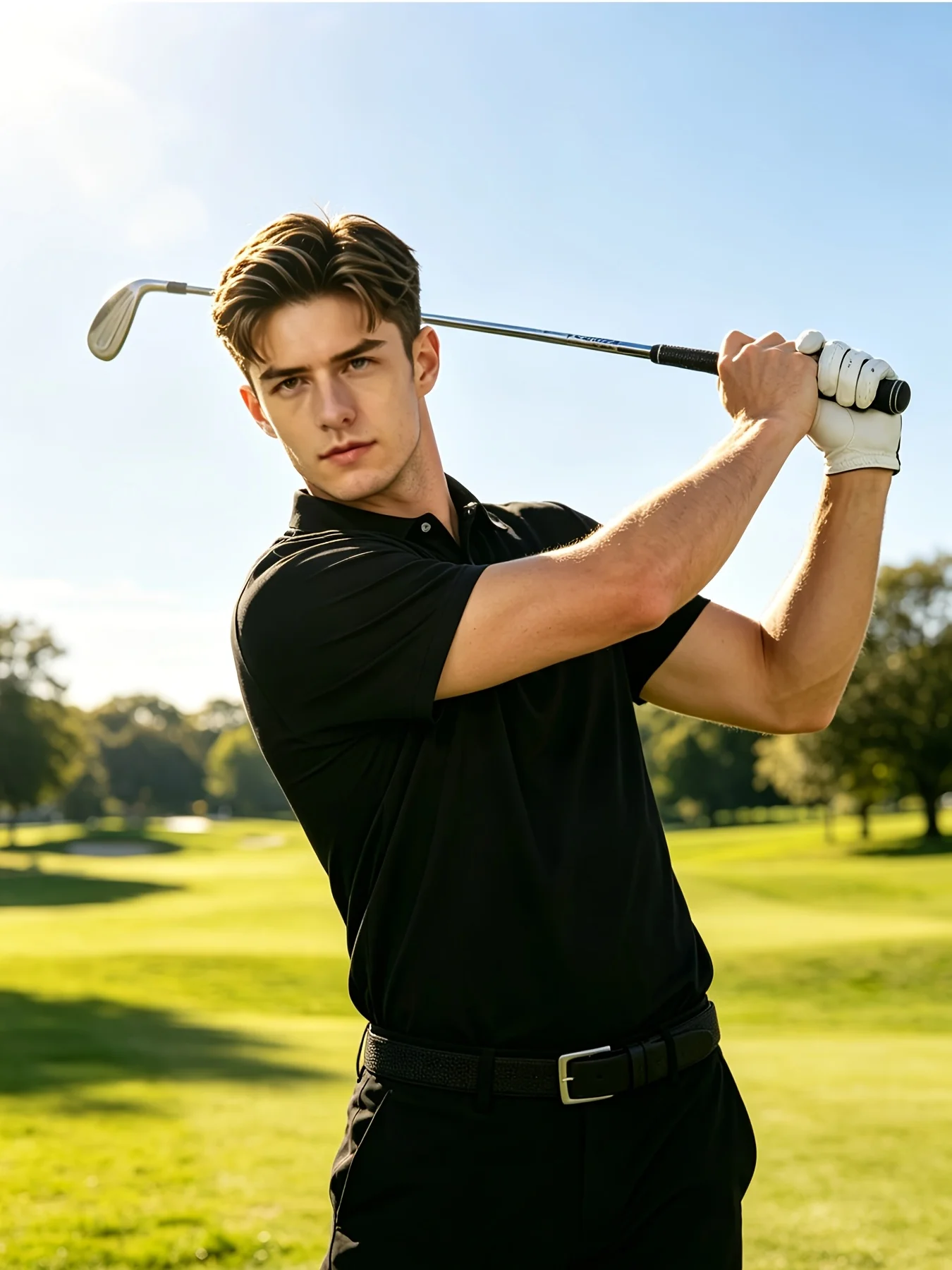 Set mit 5 personalisierbaren Sommer-Golfhemden für Herren, die mit Logos oder Text versehen werden können, ideal für Werbeaktionen im Geschäft und verschiedene Anlässe, Größe S. – Detail 5