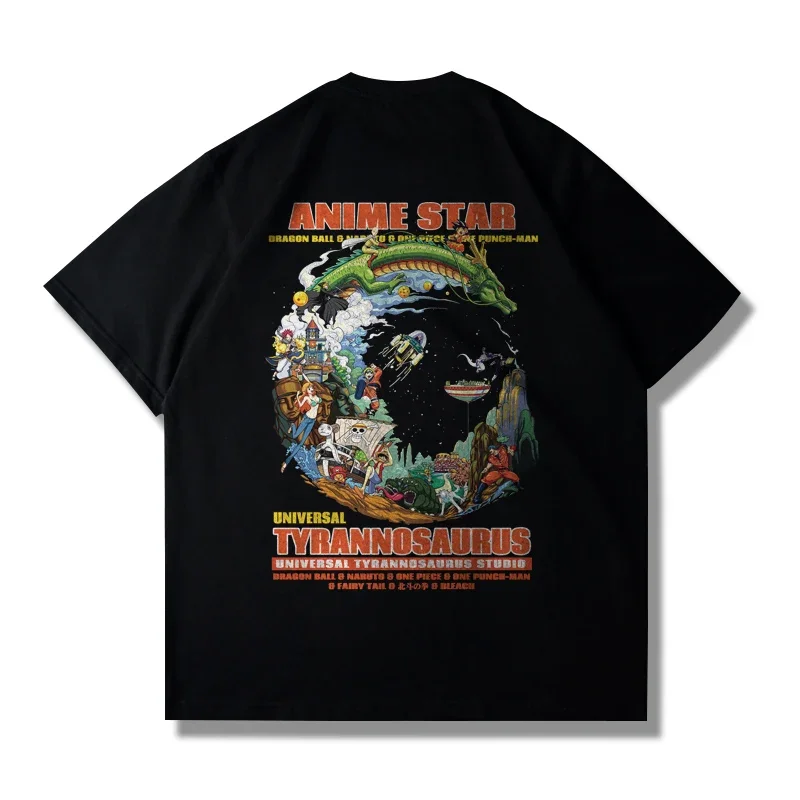

Anime Joint One-punch Superman Dragon Ball Naruto One Piece Short-sleeved T-shirt Men and Women Summer Pure Cotton