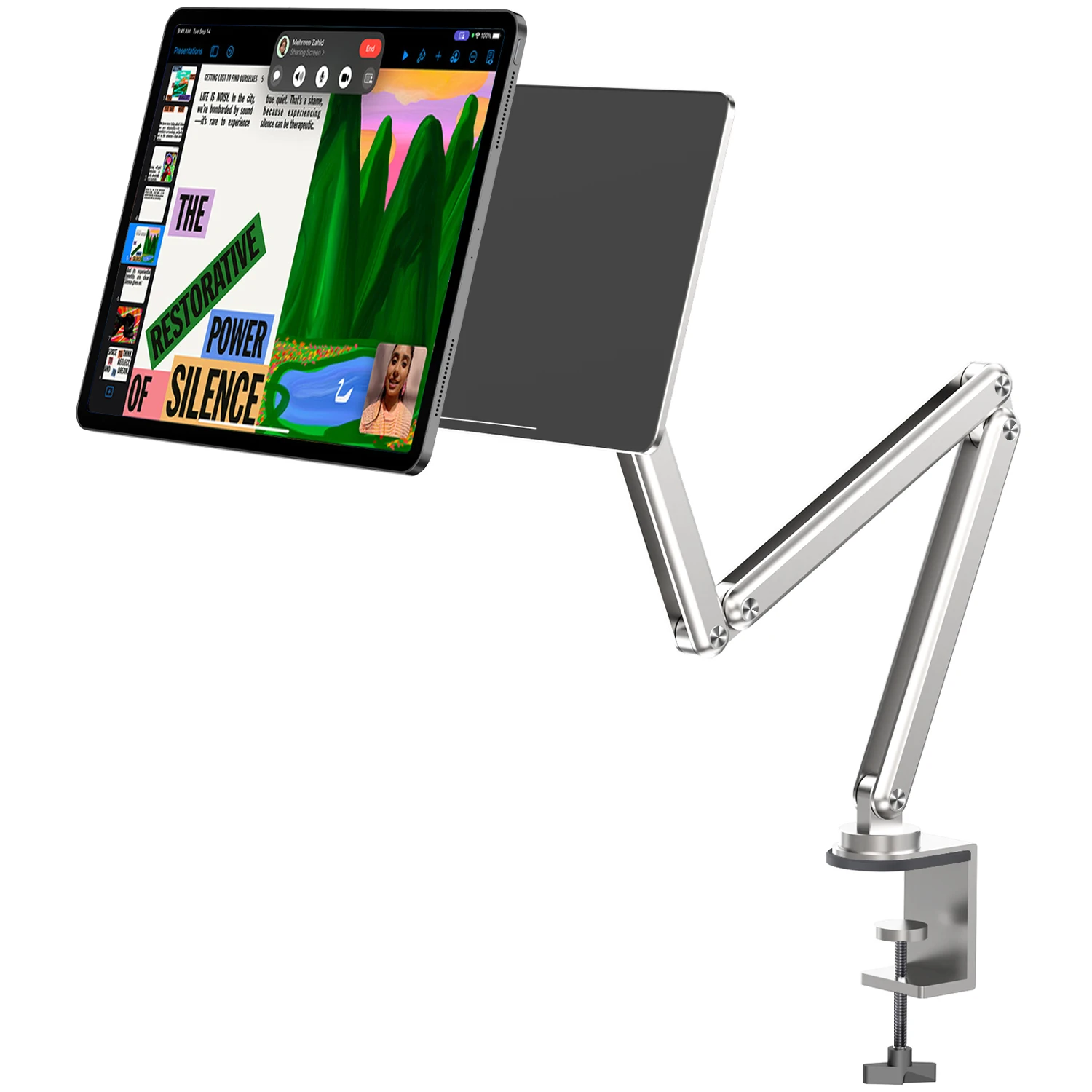 Foldable Tablet Stand Aluminium Alloy Desktop Hanging Magnetic Ipad Stand Accessories Multi-angle Adjustable Reading Table Stand