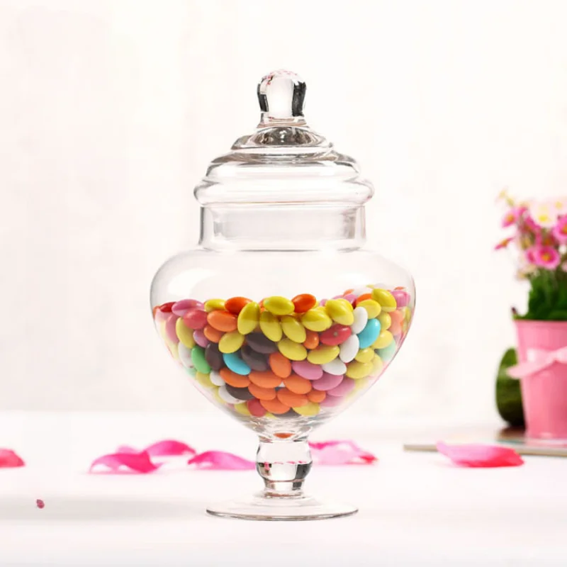 Modern West European Style Strong Glass Storage Tank Glass Candy Jar Home Wedding Decors Party Supply