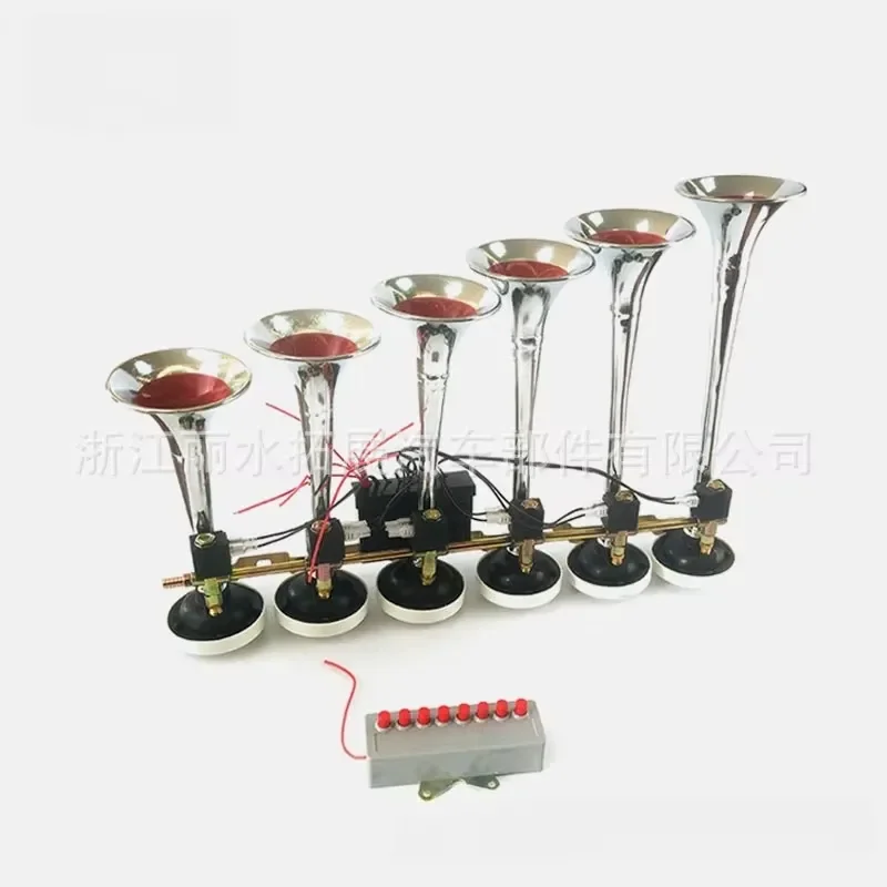 TZ-317 6 tube 8 tone truck music air horn 24v air modified melody train horn, cross-border export