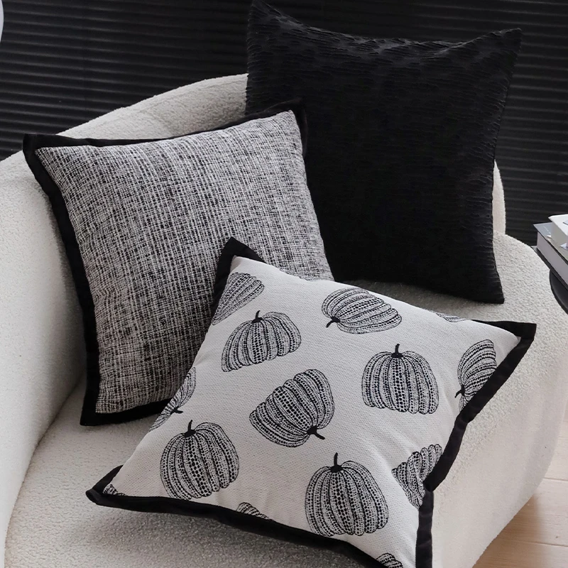 Pumpkin Pattern Pillowcases 45x45cm Room Decor Nordic Farmhouse Sitting Cushions Covers Decorative Pillow Covers For Couch