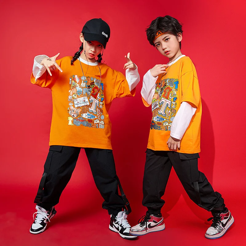 

Hip hop suit for boys, hip hop fashion, spring clothes, handsome children's competition clothes, kindergarten performance