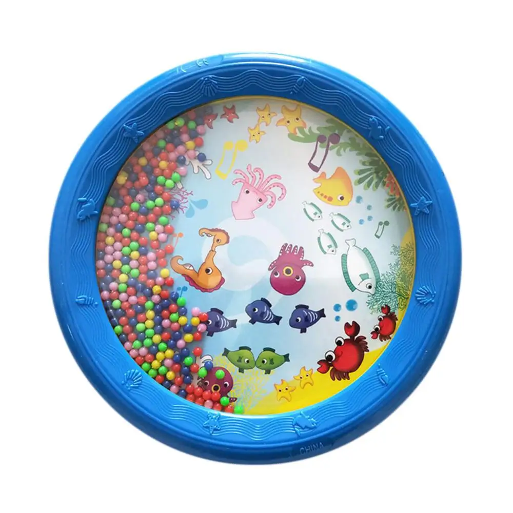 8inch Animal Tambourine Ocean Wave Beads Drum Musical Education Kids Toy