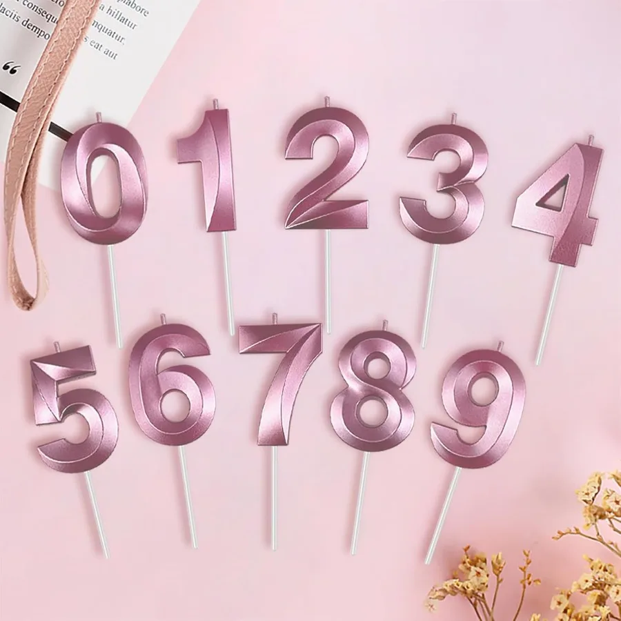 الوردي عدد 7 الشموع ثلاثية الأبعاد الماس 2.76 Ih كعكة توبر شموع عيد ميلاد لذكرى الزفاف كعكة tions حفلة عيد ميلاد سعيد tio #4