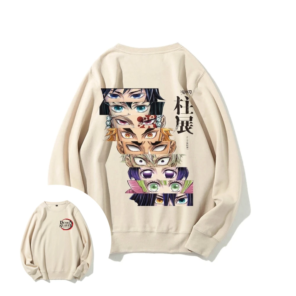 Unissex crewneck moletom demon slayer oversized streetwear masculino feminino pulôver com capuz camisola de mangas compridas topo outono na moda
