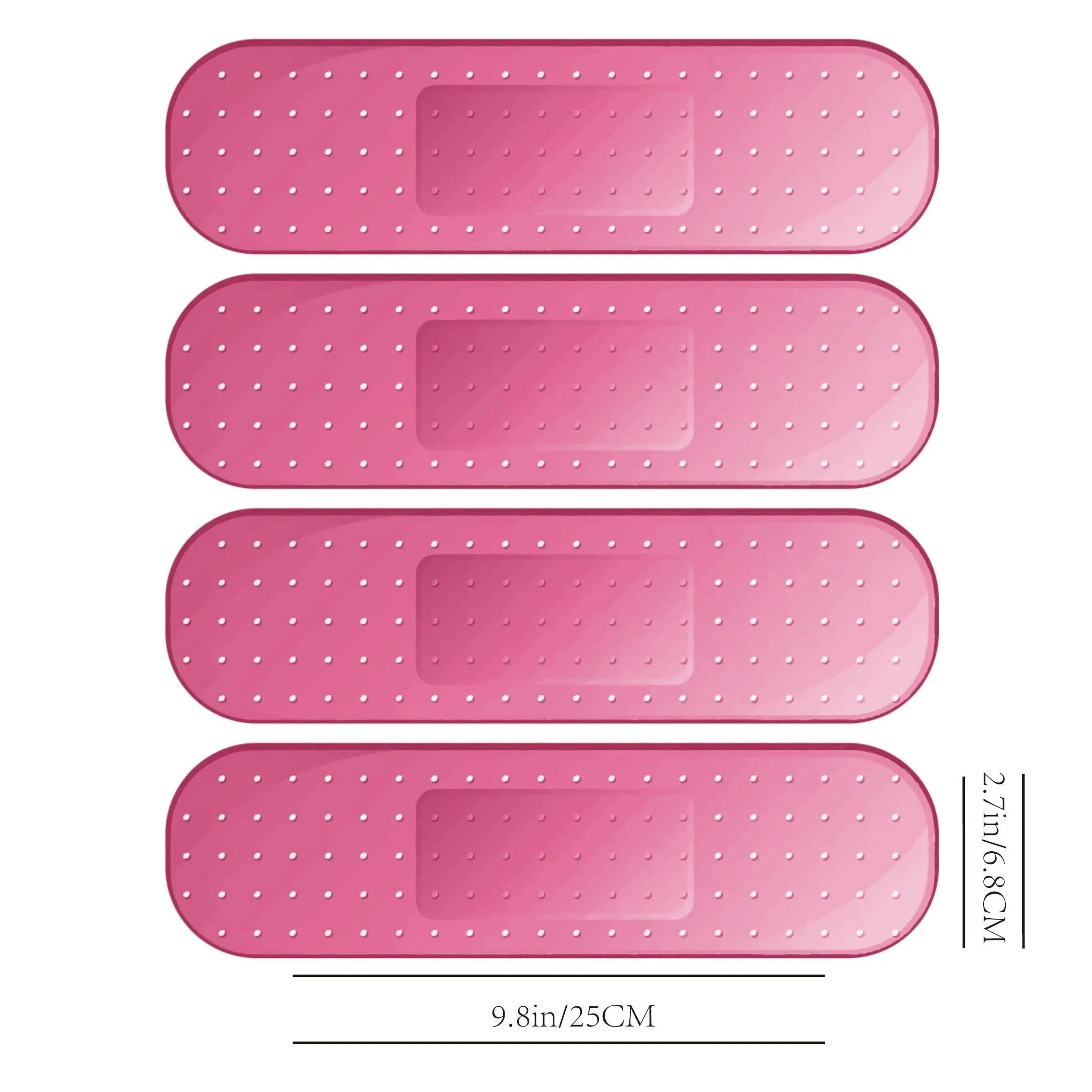 Bandage Car Decals 4PCS Large Pink Waterproof Vinyl Stickers for Dent Cover Truck RV Boat Window Bumper Decor