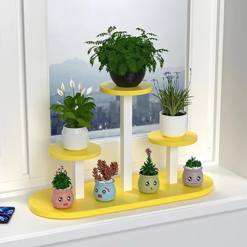 Stable Window sill flower rack wrought iron bay window multi-layer flower rack flower pot rack table rack
