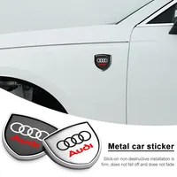 1Pcs 3D Metal Auto Door Shield Emblem Badge Car Body Sticker For Audi B5 B6 B7 B8 B9 A3 8P 8V 8L A5 A6 A1 A7 A8 Q2 Q3 Q5 Q7 TT