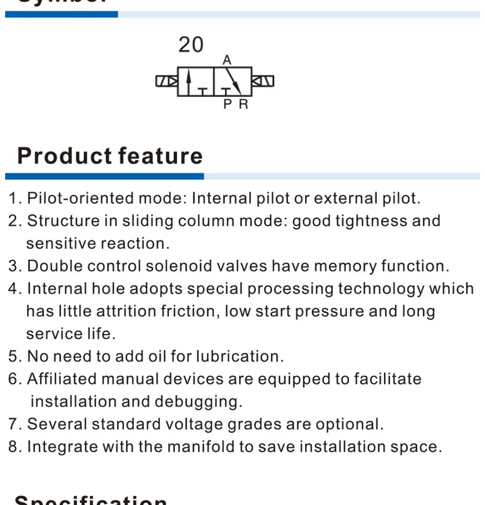 Detalhe 2 de Válvula solenoide 3V120-06 Pneumática