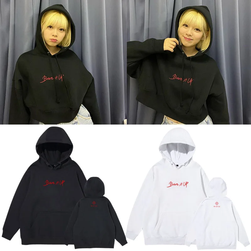 

Толстовка NiziU Concert Burn It Up, свободная, комфортная, с длинными рукавами, хлопковая, с принтом, для уличной моды, весна-осень-зима