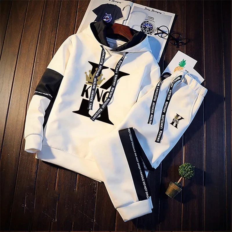 

Outdoor Quality Autumn Winter Simple Daily Men's Tracksuit Casual Sports Hooded Single Sweatshirts And Sweatpant Comfort Jogging