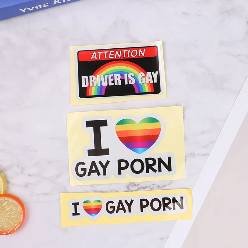 1 pezzo I LOVE GAY PORN adesivi per auto adesivi per auto personalità riflettenti adesivi divertenti gay
