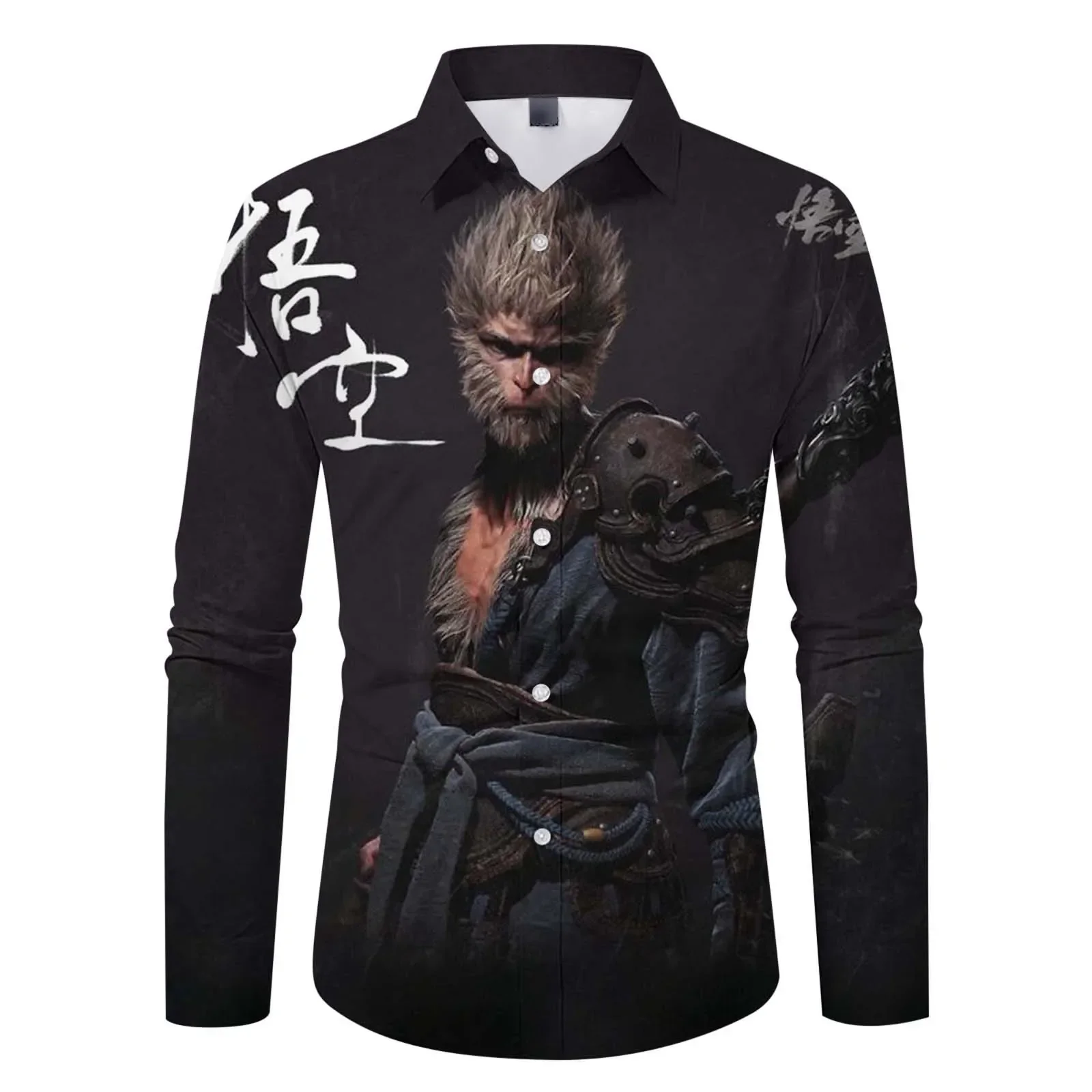 

2024 Popular New Journey to the West Monkey King 3D Printed Long Sleeve T-shirt Men's Casual Loose O-neck Cartoon Sports Top