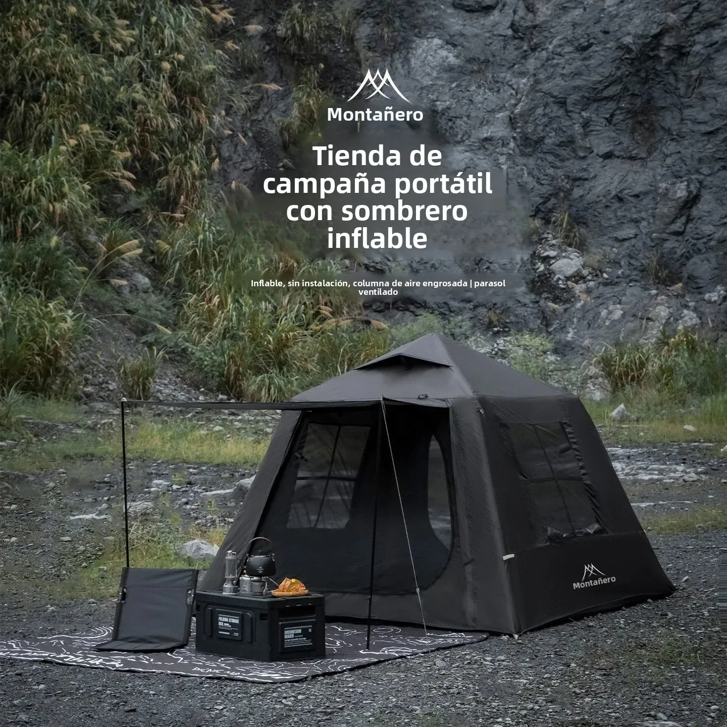 Carpa de Camping Inflable Automática 2026, Diseño de Sombrero Pequeño, Tela de Columna de Aire de Seis Capas para Exteriores, Fácil de Instalar, Refugio Portátil