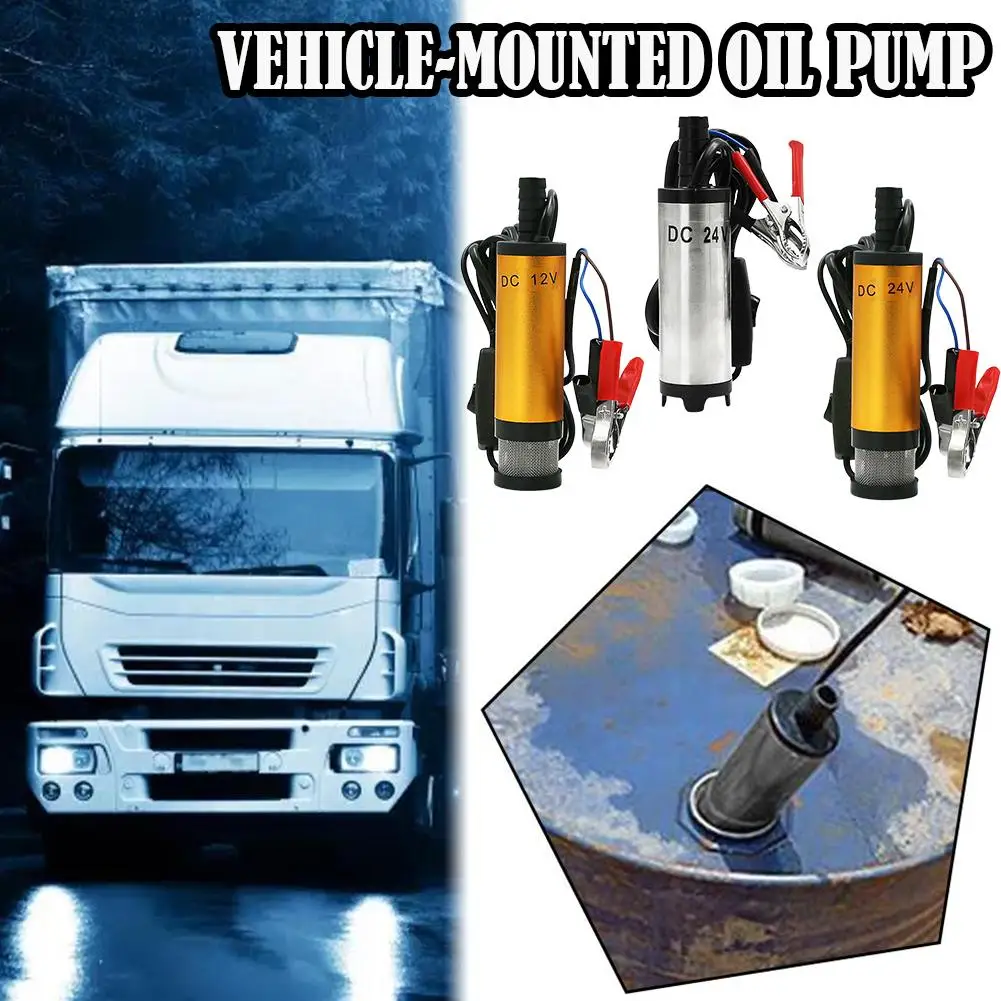 Newest Oil Pump 12v Oil Pump Electric Oil Pump, 24v Refueling Machine Small Submersible Oil Pump Yellow Use For R J4c4