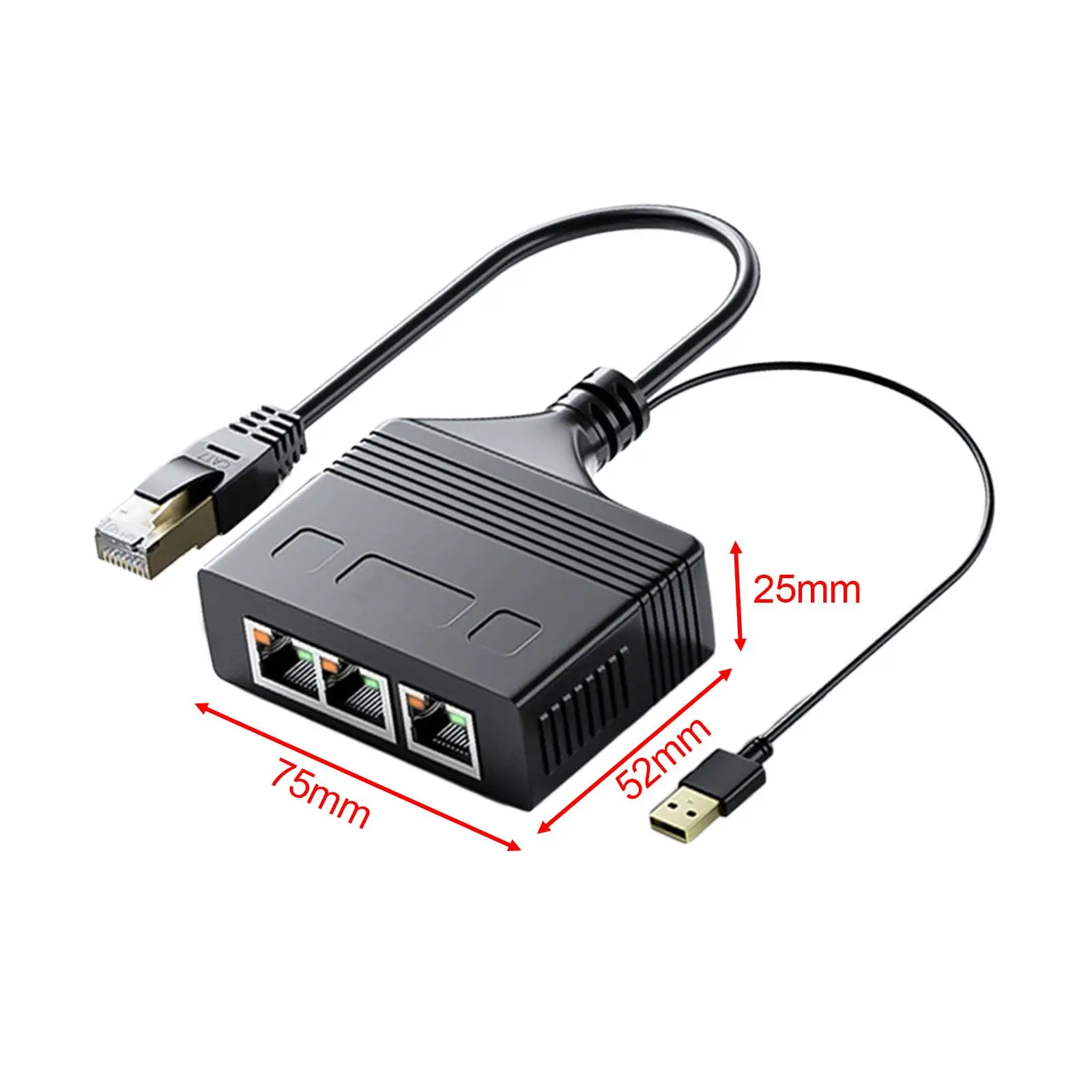 RJ 45 Splitter Adapter 1 to 3 Ports Network Plug Connector Ethernet Adapter