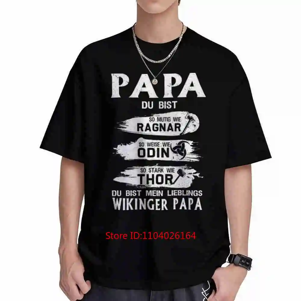 Nordic Gods Papa Viking Saying Odin Bester Vater Short Sleeve Tee 100% Cotton T-Shirt