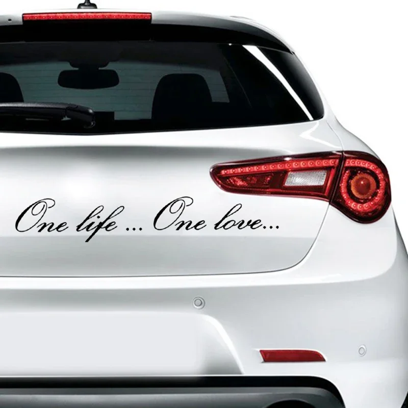 Car Sticker Vinyl  one life..one love..  Stickers and Decals Funny 3D Stickers On Car Styling Creative20cm*4cm