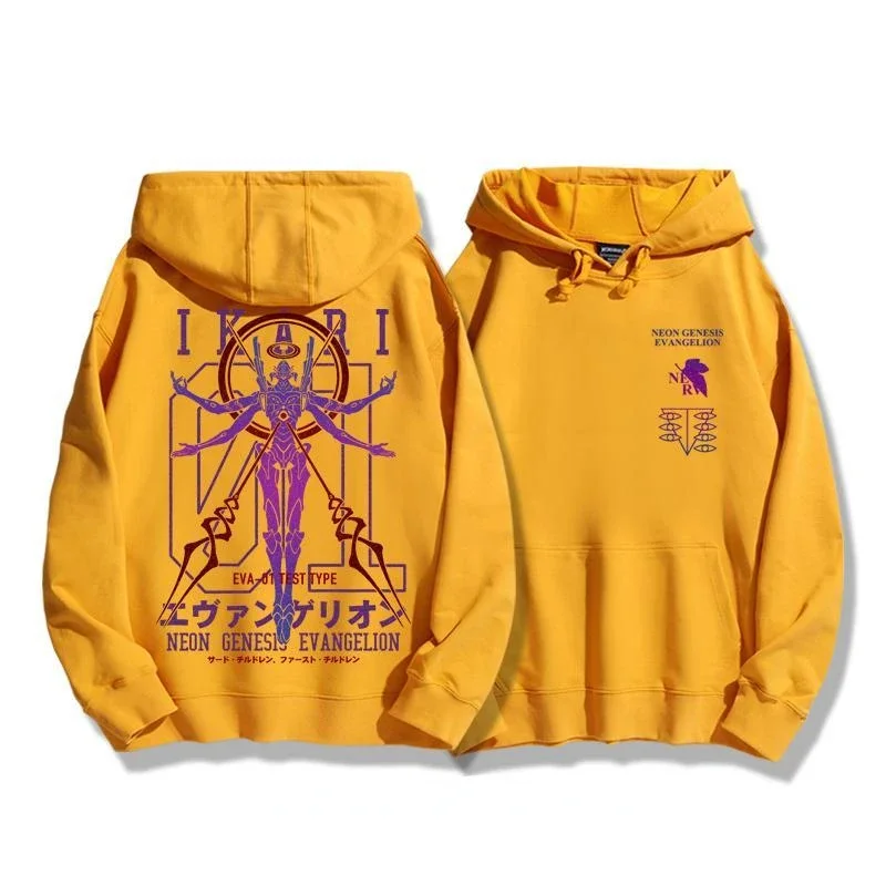 EVANGELION Eva Hoodies Anime Men Hoodie Sweatshirts Casual Long Sleeve Pullovers Hooded Sweater Cartoon Warm Hoody Tops Gifts