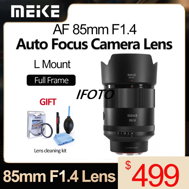 MEKE 85mm F1.4 Auto Focus Full Frame Fixed Portrait Lens for  Panasonic/ Sigma/ Leica Cameras L Mount