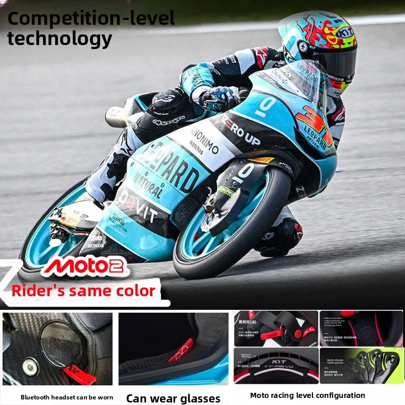 2026 New Original KYT TE Motorcycle Helmet ECE DOT Certification Full Face Double Lens Racing Off-road Helmet Cascos Para Moto