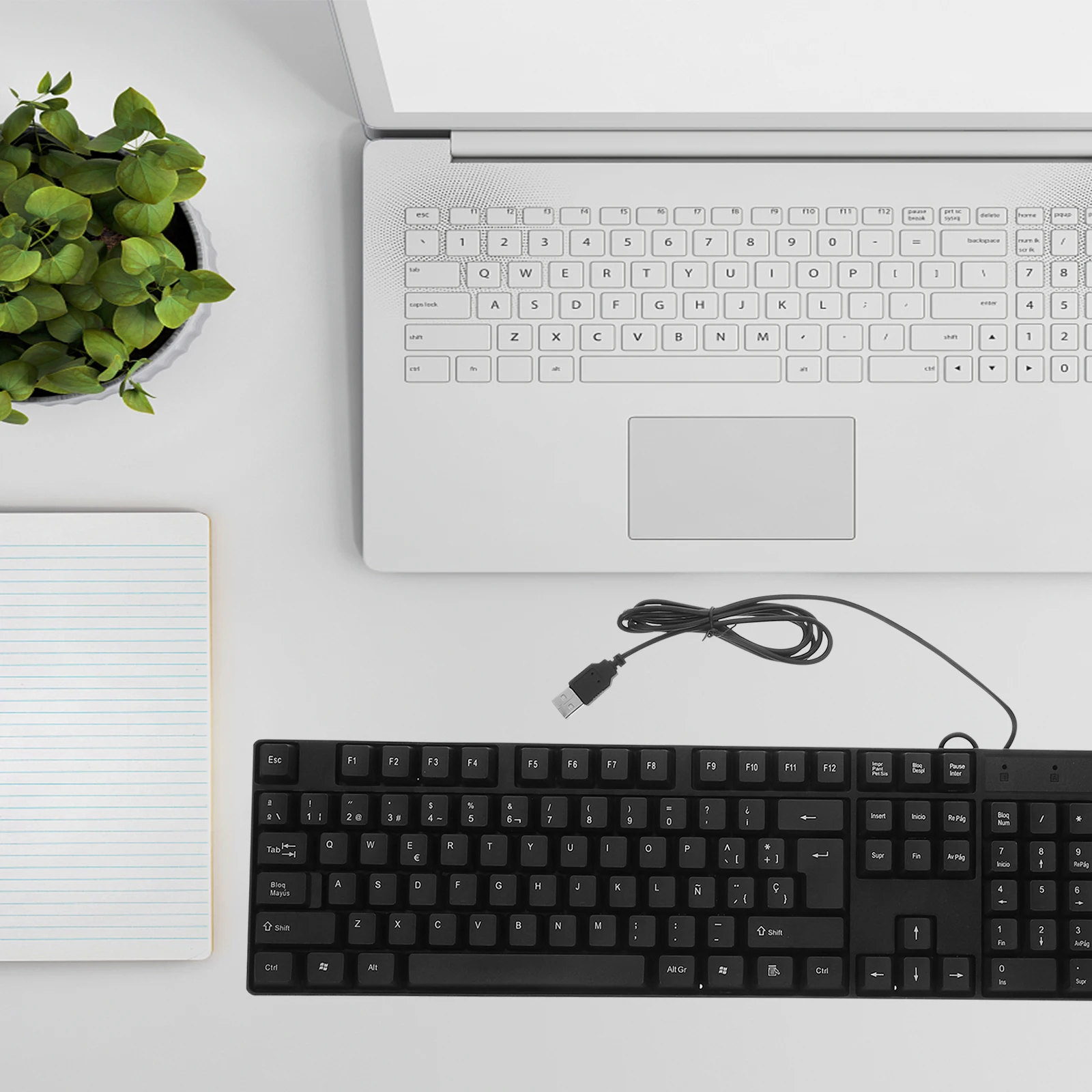 

1 set 1 Set Keyboard Mouse Usb Quiet Full Size Ergonomic Number Pad Office Home Use Silent Combo Modern Computer Accessory