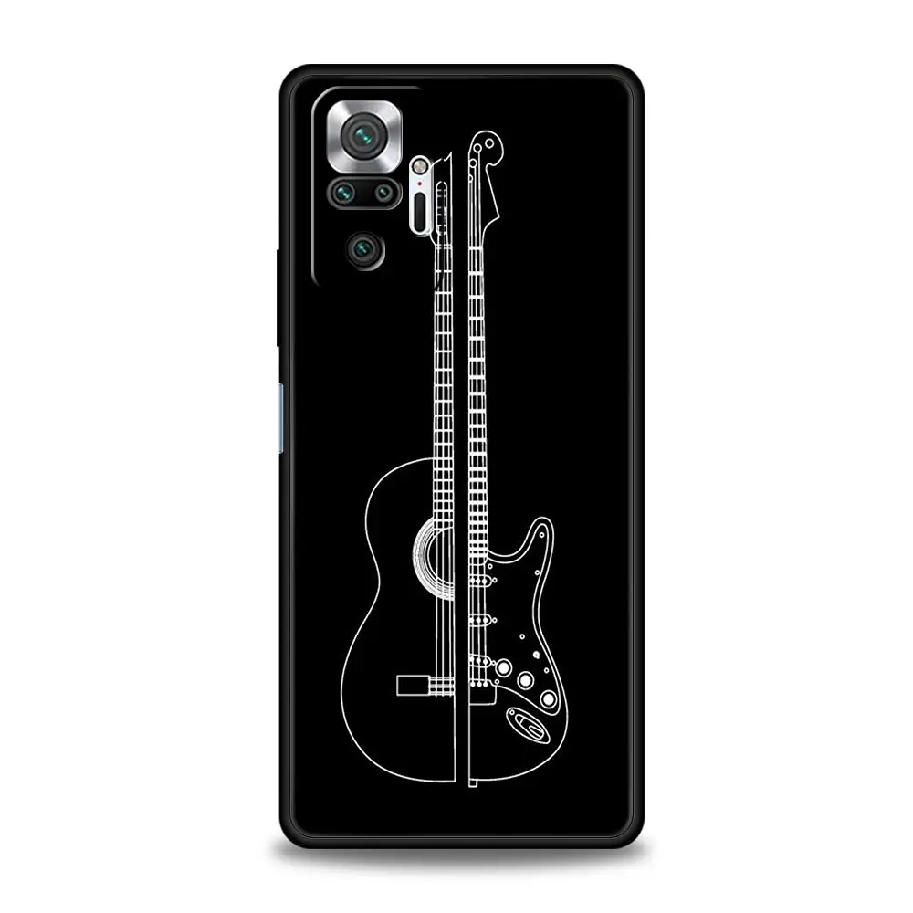 Telefoon Geval Voor Xiaomi Redmi Note 14 13 12 5G 9S 9 10 11 Pro Plus 4G 9T 14C 13C 12C 10C 9C 9A Cover Gitaar Snaren Muziek Gitaar
