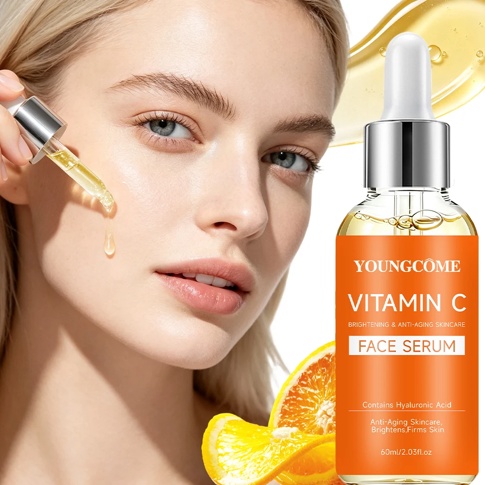 YOUNGCOME Vitamin C Face Serum, Hyaluronic Acid Serum, Hydrating Radiance Facial Essence, Firming Smoothing Nourishing Skin Care