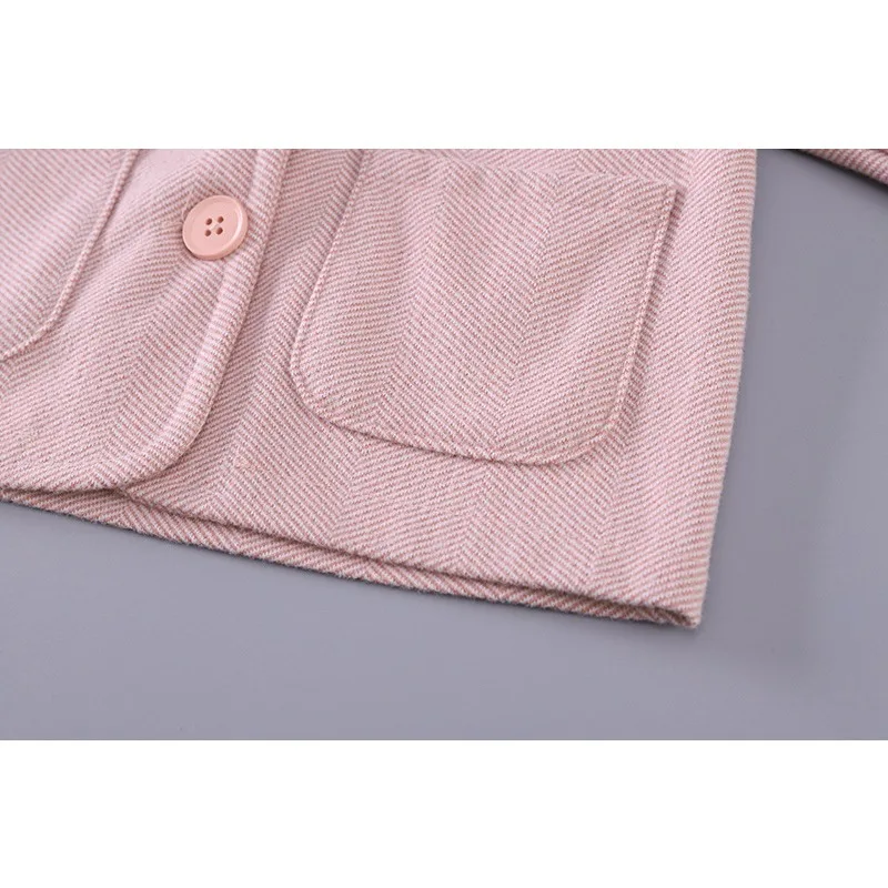 Bellbell Herbst Kinder Mädchen 2-teiliges Kleidungsset, einfarbig, 1-6 Jahre, Kinder Mädchen Mantel Anzug, elastische Taille, Baby Mädchen Weite Hose – Detail 8