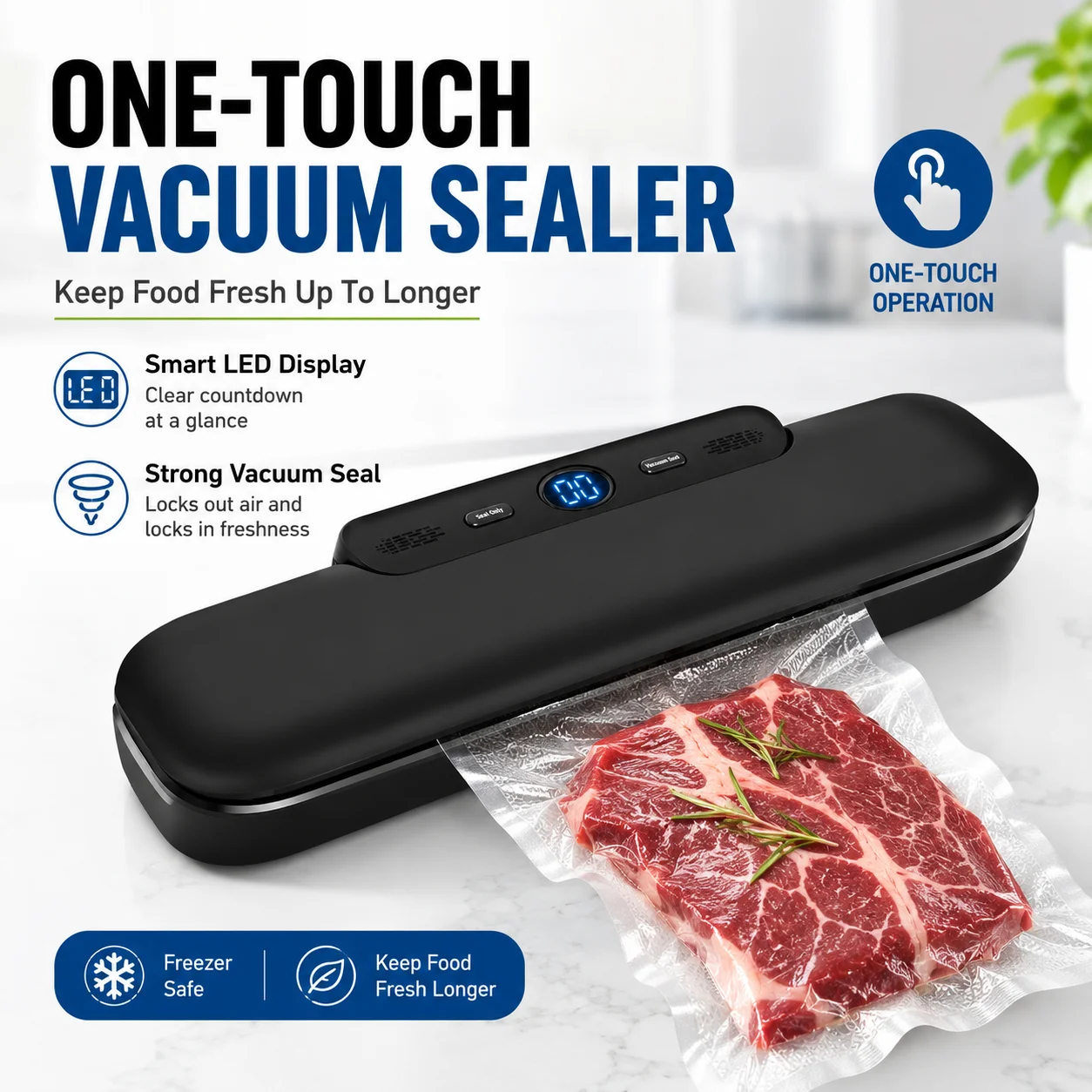 Household Sealing Machine Fully Automatic One-button Vacuum Sealing Machine Small Kitchen Food Preservation Packaging Machine