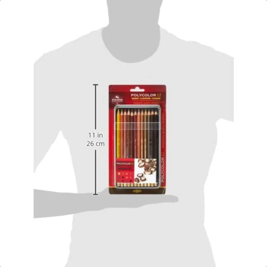Set di 12 matite colorate per artisti Polycolor Brown Line