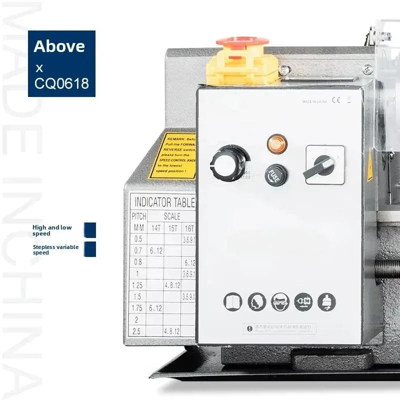 

Mini Desktop Industrial Grade Lathe 220V Vertical Small Metalworking Machine for Home Use