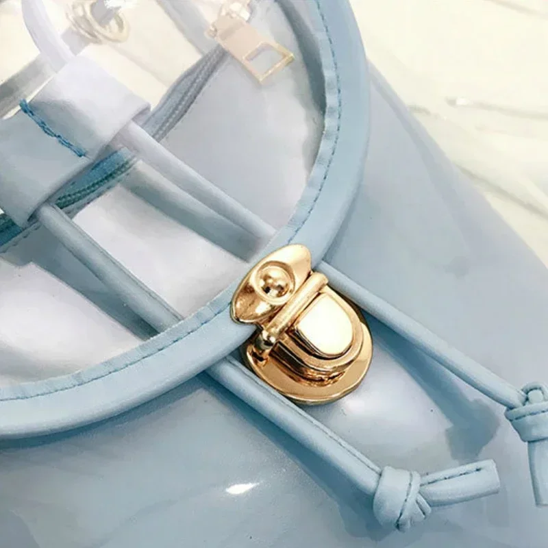 Korean Transparent Backpack Crystal Bag New Summer Pvc Transparent Outdoor Travel Bag Jelly Bag Small Backpack Backpacks