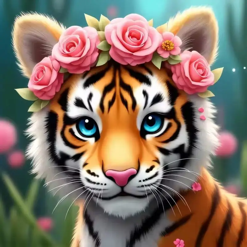 

CHENISTORY 5D DIY Diamond Painting Tiger Rhinestone Picture Diamond Embroidery Animal Cross Stitch Home Decorations