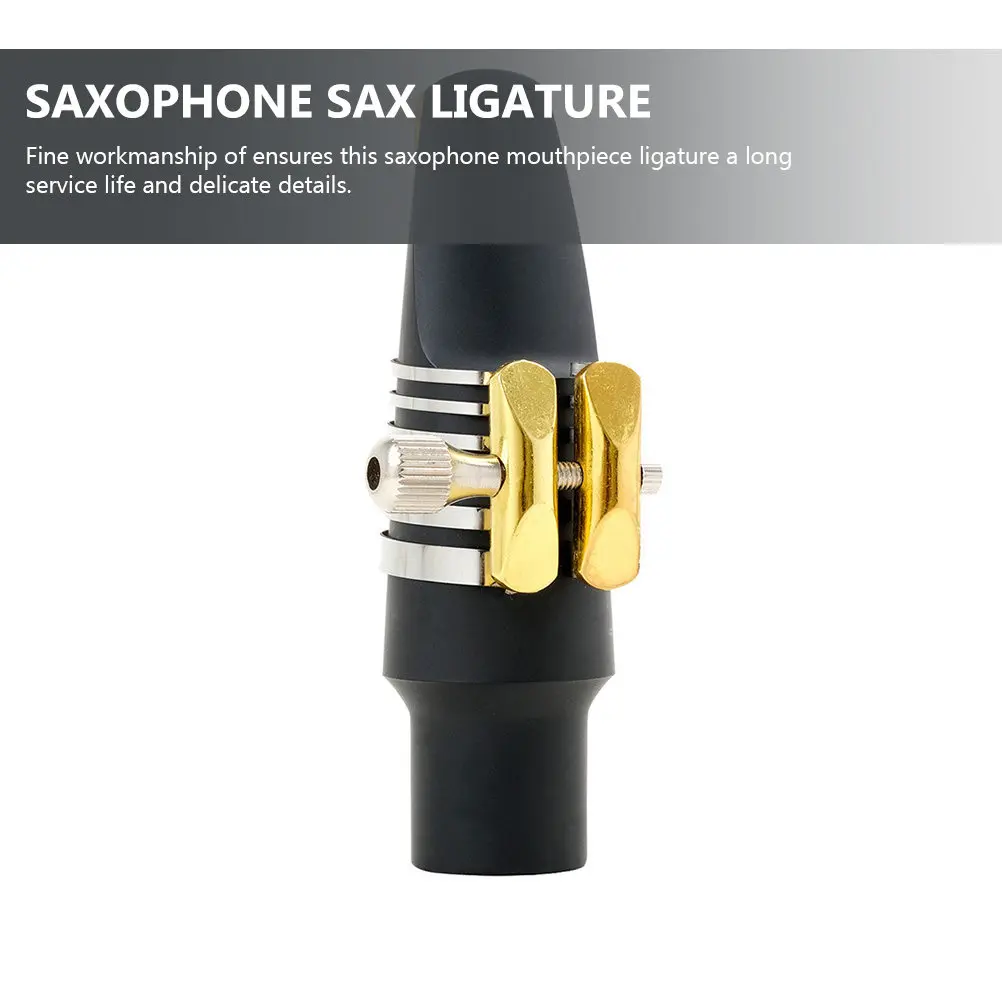 Heavy Duty Metal Saxophone Ligature Clip Replacement Part for All Sax Types Exquisite Craftsmanship Smooth Texture Adjustable