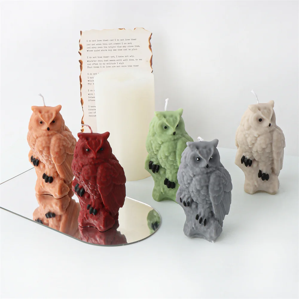 3D Owl Silicone Candle Mold Diy Cute Little Animal Candle Making Supplies Handmade Soap Plaster Craft Resin Mold Home Decor Gift