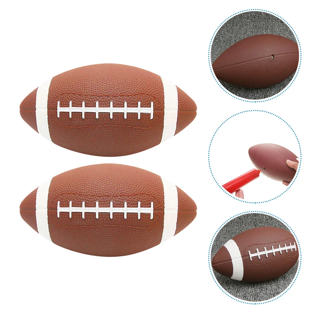 

2 Pcs Rugby Inflatable Ball with The Kids Training Balls Professional Pvc Football Child