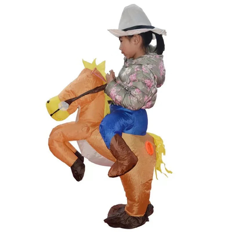 Divertido vaquero occidental caballo de montar disfraz inflable ceremonia de apertura disfraz de mascota disfraz de utilería de fiesta